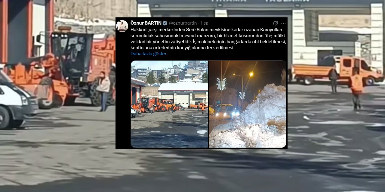 Öznur Bartın’dan Karayolları'na kar temizliği tepkisi