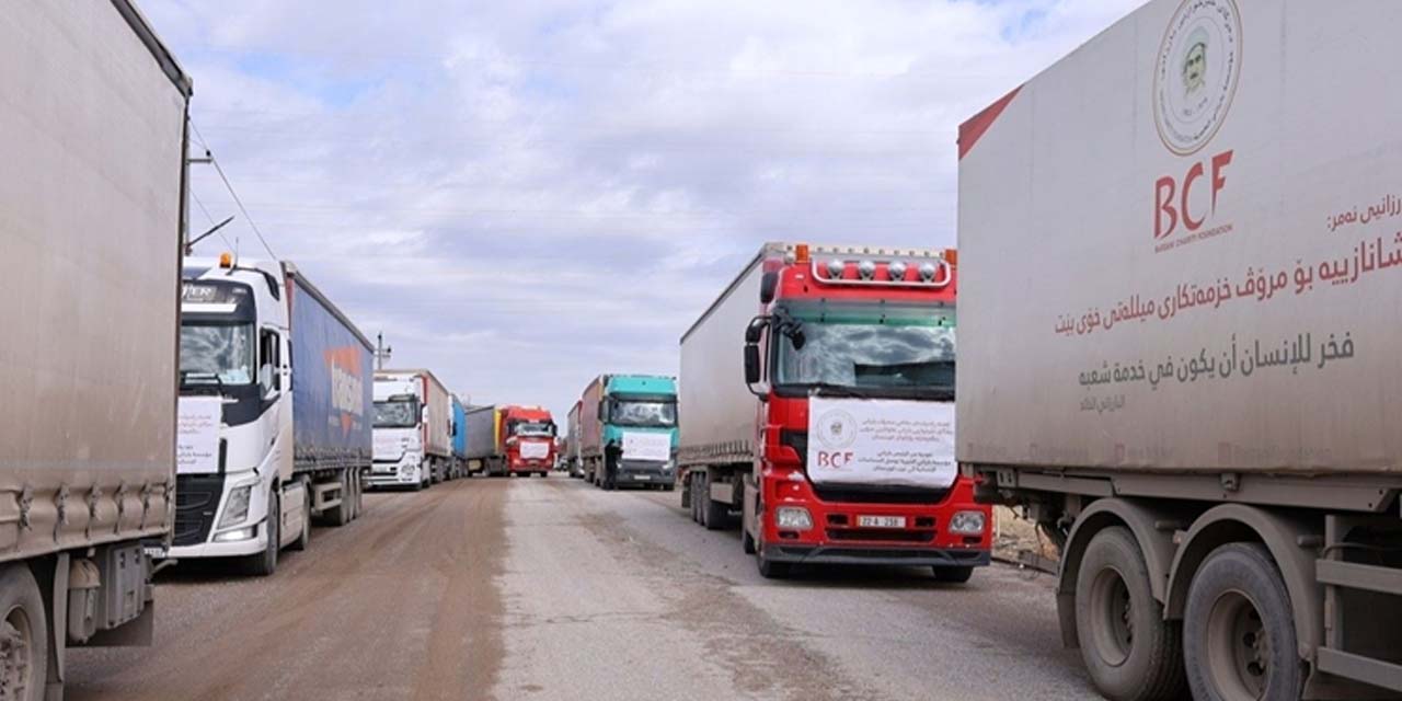 Barzani Yardım Vakfı Kamışlo'ya 114 tır yardım gönderdi