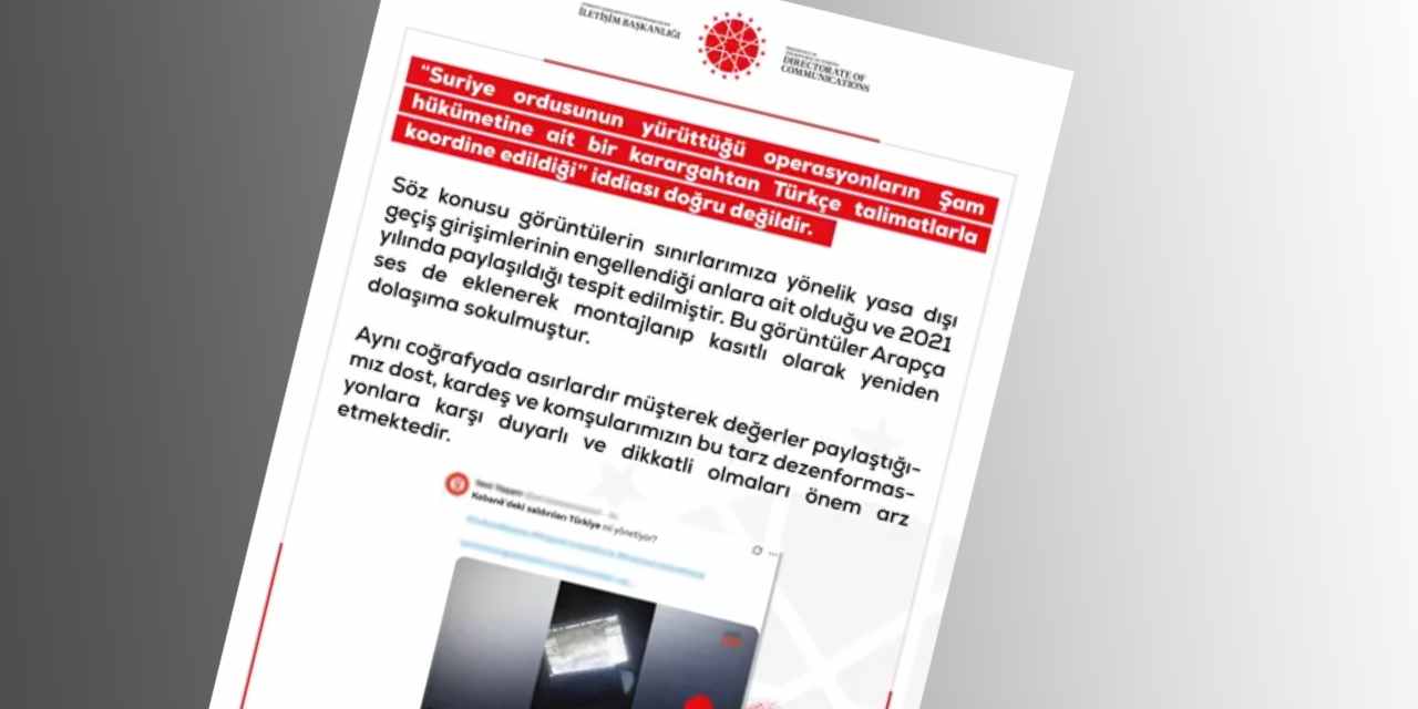 DMM: Suriye'deki operasyonların Türkçe talimatlarla koordine edildiği’ iddiası doğru değildir