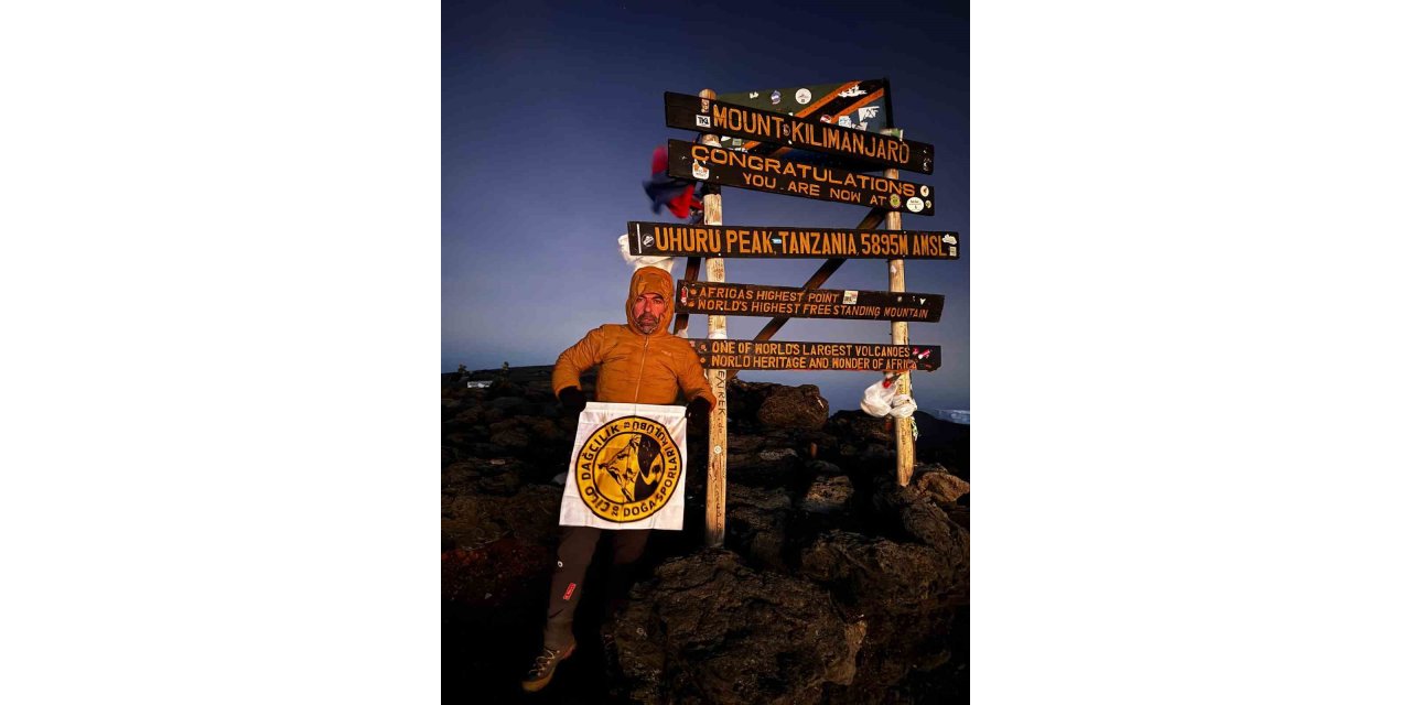 Hakkarili dağcı Kilimanjaro zirvesinde