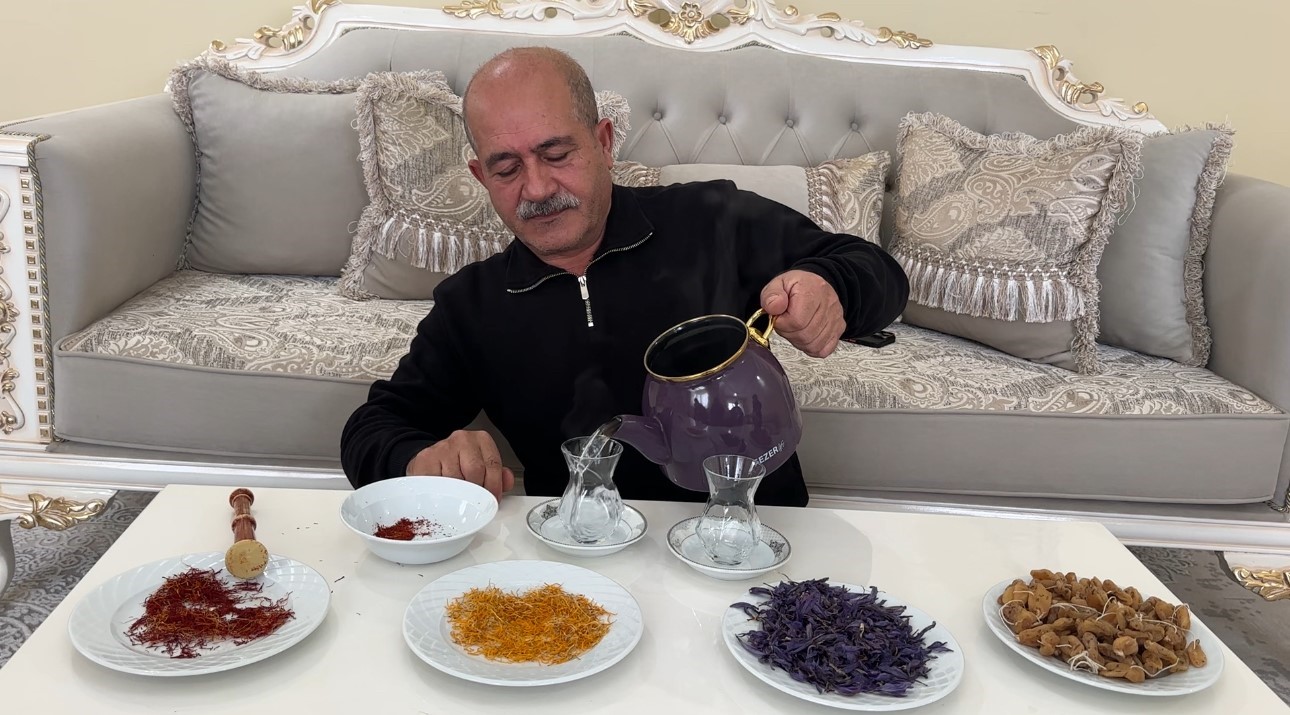 Yüksekova'da yetiştirdiği safran ve salebi evinde tüketiyor