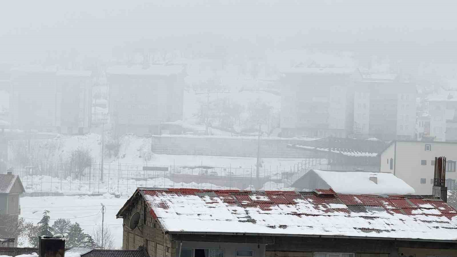 Hakkari’de karla karışık yağmur ve sis etkili oldu