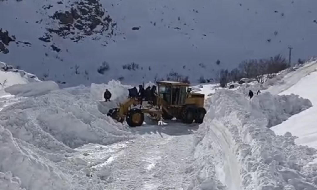 Van Bahçesaray’da mezra yoluna çığ düştü