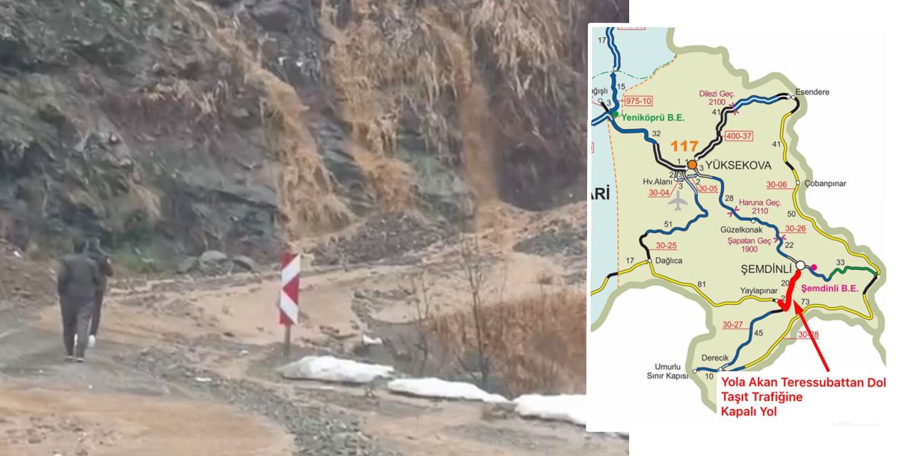 Şemdinli–Derecik kara yolunda heyelan: Ulaşım aksadı