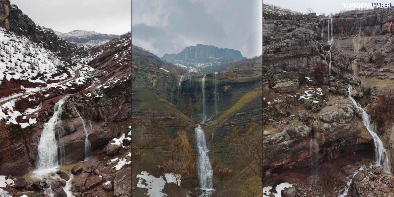 Derecik’te eriyen kar suları şelaleleri coşturdu