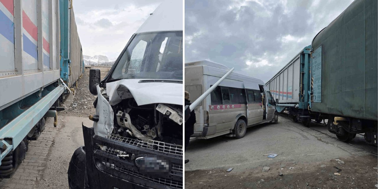 Van’da faciadan dönüldü: Tren ile okul servisi çarpıştı