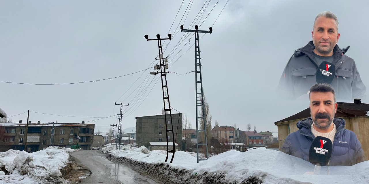 Yüksekova’da kaldırım ortasındaki elektrik direkleri tepki çekiyor