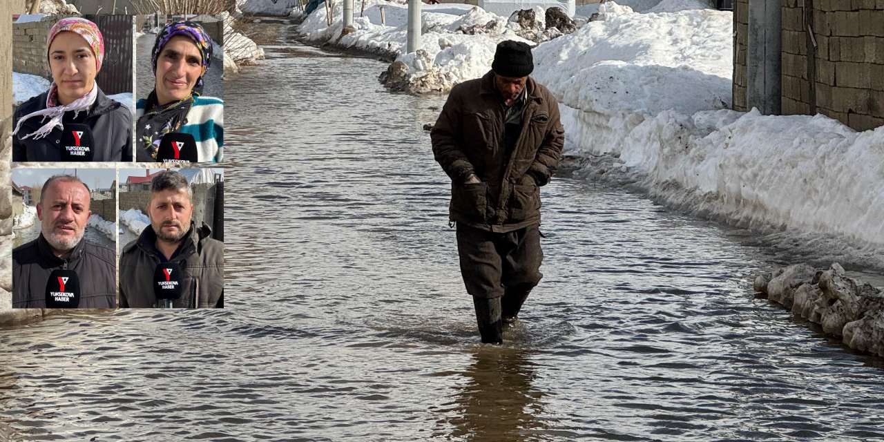 Yüksekova'da kar suları Dilekli Mahallesi'nde su baskınına yol açtı