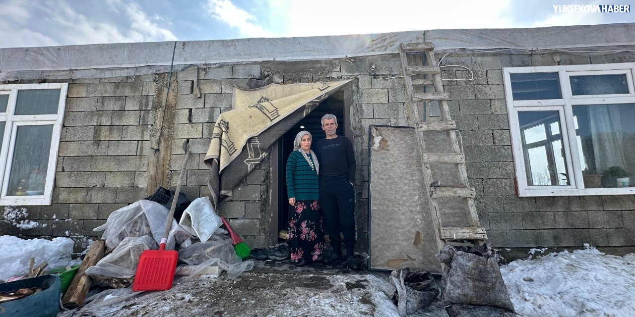 Yüksekova’da hayırseverlerle yapılan ev yarıda kaldı, aile destek bekliyor