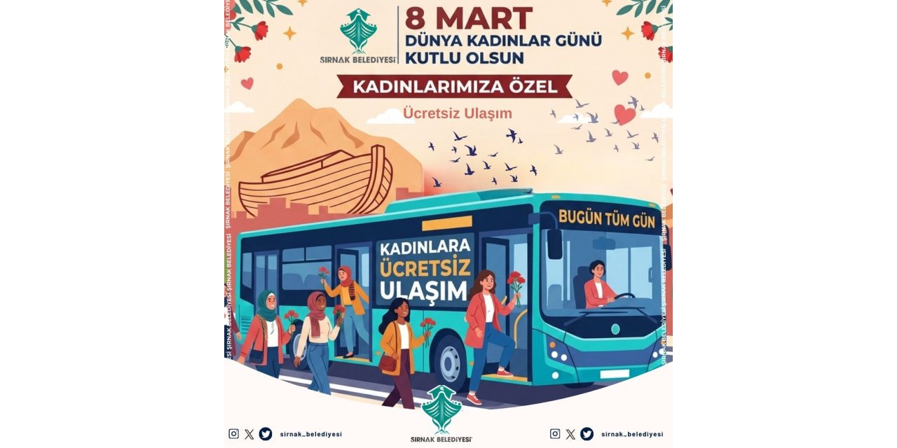 8 Martta kadınlara ulaşım ücretsiz