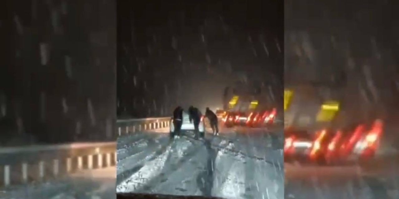 Mardin-Diyarbakır karayolunda kar engeli