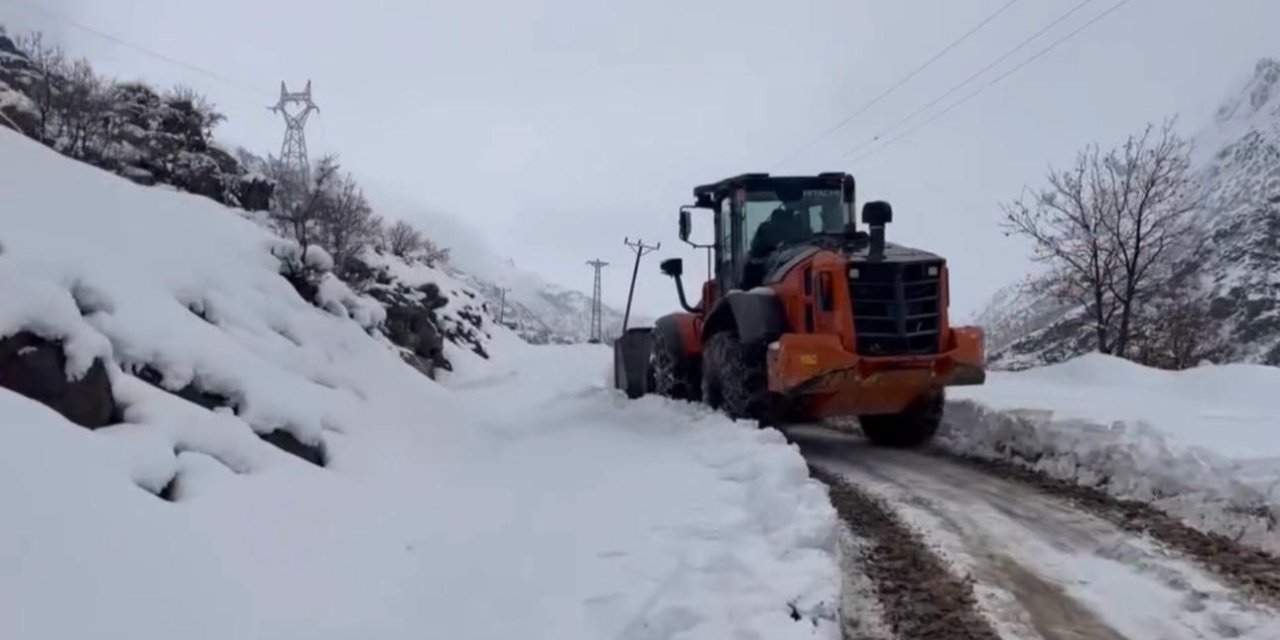 Beytüşşebap'ta ekiplerin kar mesaisi