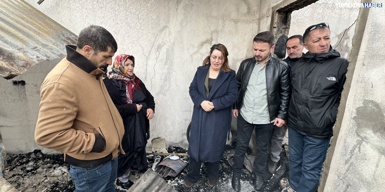 Kırmızıgül, Esendere’de evi yanan aileyi ziyaret etti: Aile destek istedi