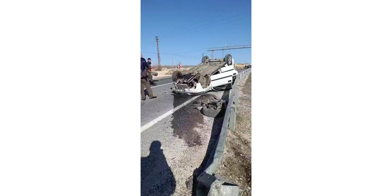 Takla atan araçtan burnu bile kanamadan kurtuldu