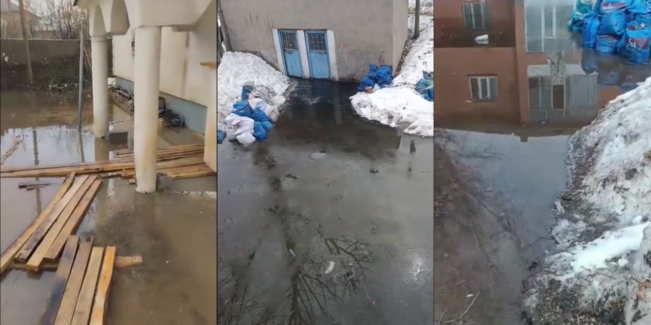 Yüksekova’da sağanak ve kar suları mahalleleri su altında bıraktı