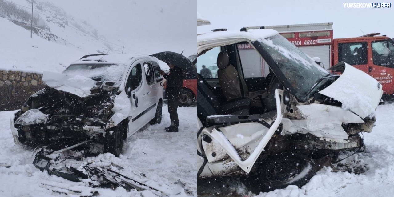 Yüksekova’da hafif ticari araç ile kamyonet çarpıştı: 1’i ağır 6 yaralı