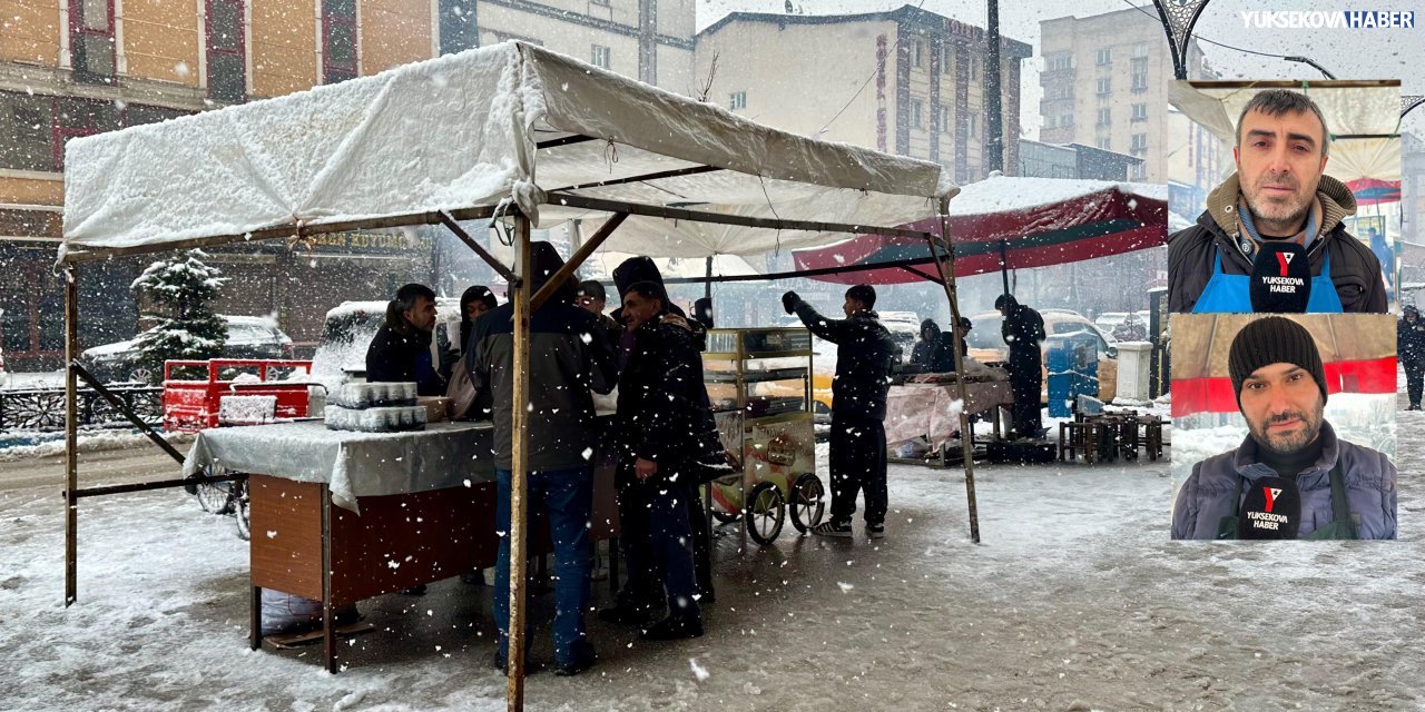 Yüksekova'da ızgara işi yapan seyyar tezgâhçılara verilen bayram izni sona eriyor