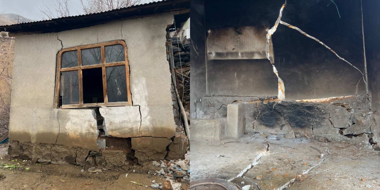 Şemdinli’de toprak kayması: 2 evde hasar oluştu