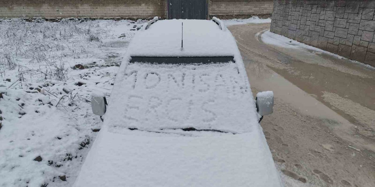 Erciş’te nisan ayında kar yağışı