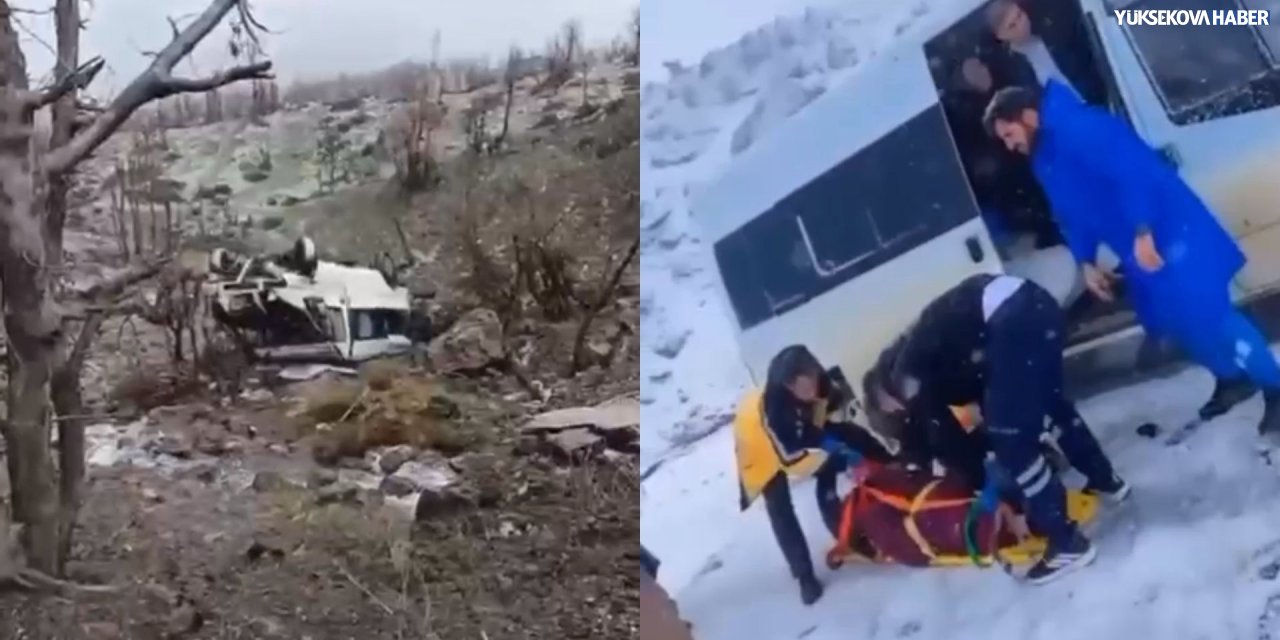 Derecik yolunda minibüs şarampole yuvarlandı: 3 yaralı