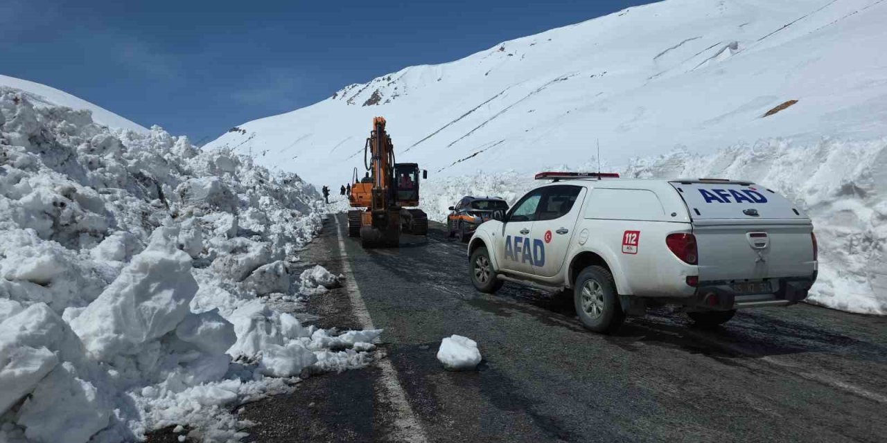 AFAD, Bahçesaray yolunda çığ incelemesi yaptı