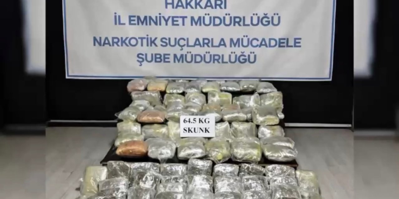 Yüksekova’da 64,5 kilo skunk ele geçirildi