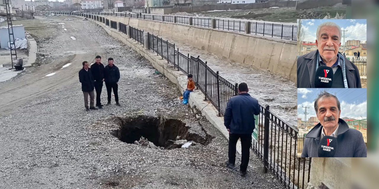Yeşildere Mahallesi’nde dere kenarında çökme oluştu