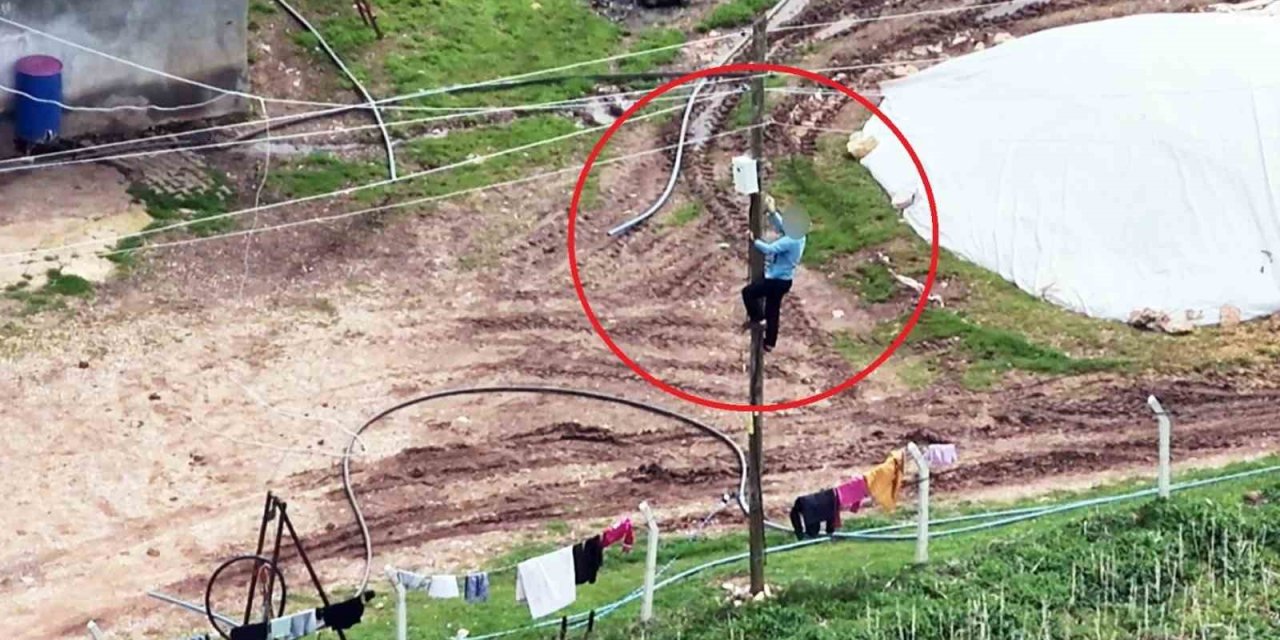 Dronu görünce kaçak hatları iptal etti