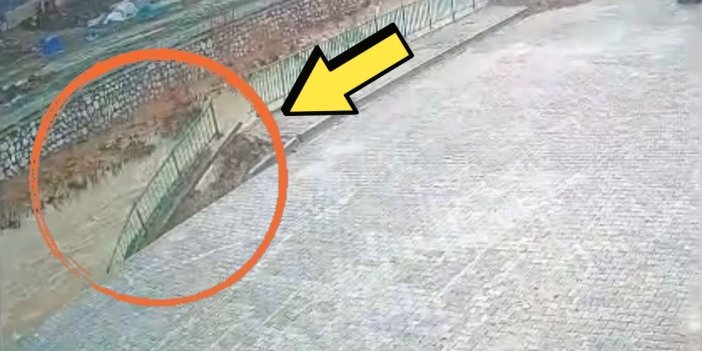 Yüksekova’da istinat duvarı çöktü