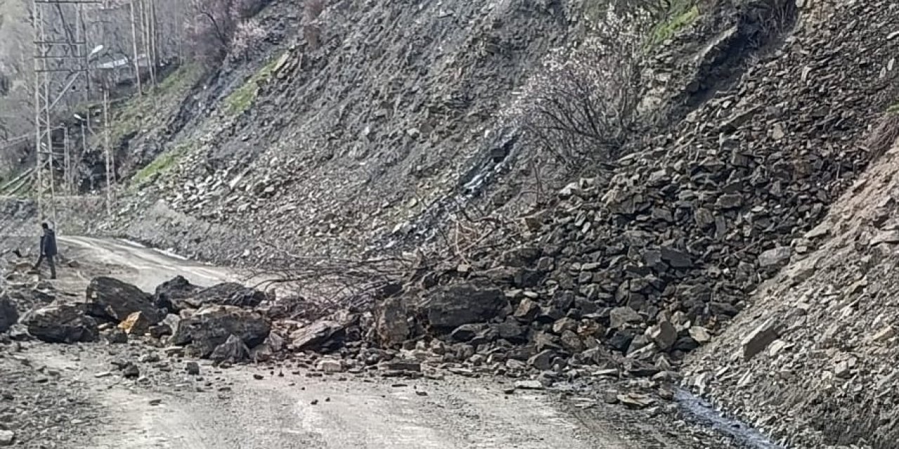 Bahçesaray’da mahalle yolunda heyelan