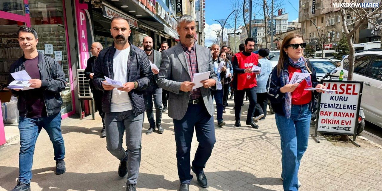 Yüksekova’da 1 Mayıs için broşür dağıtımı ve basın açıklaması yapıldı