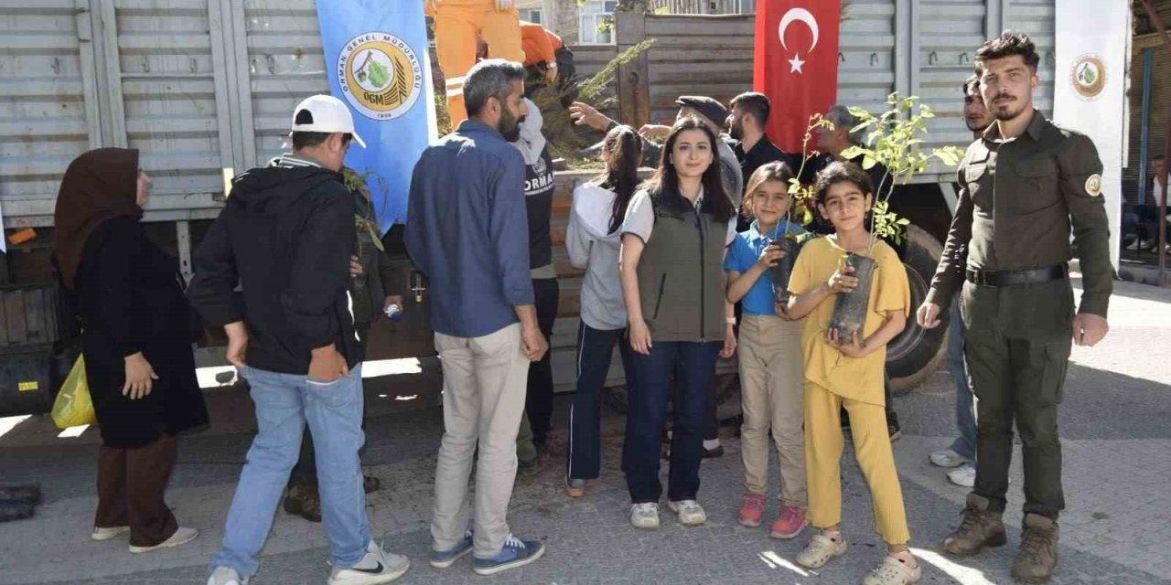 Dicle'de yaklaşık bin 500 adet fidan dağıttı