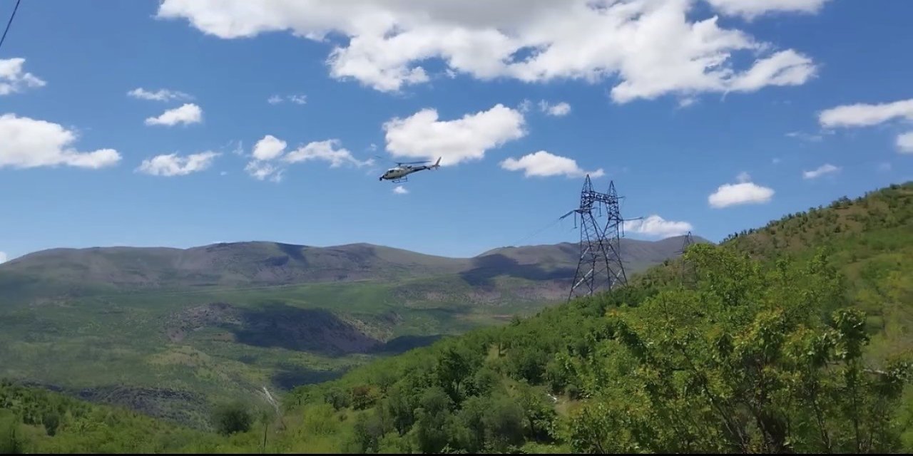 Karakaya Barajı ana elektrik iletim hattında bakım