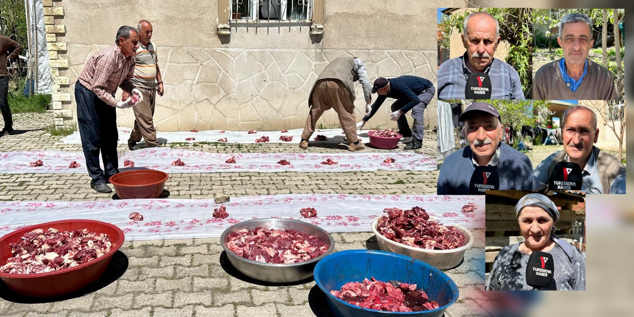 Yüksekova’da kurbanlar imece usulü kesildi: Eski bayramlar yad edildi