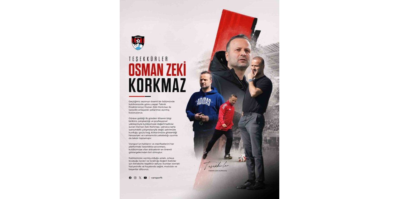 Vanspor, Osman Zeki Korkmaz ile yollarını ayırdı