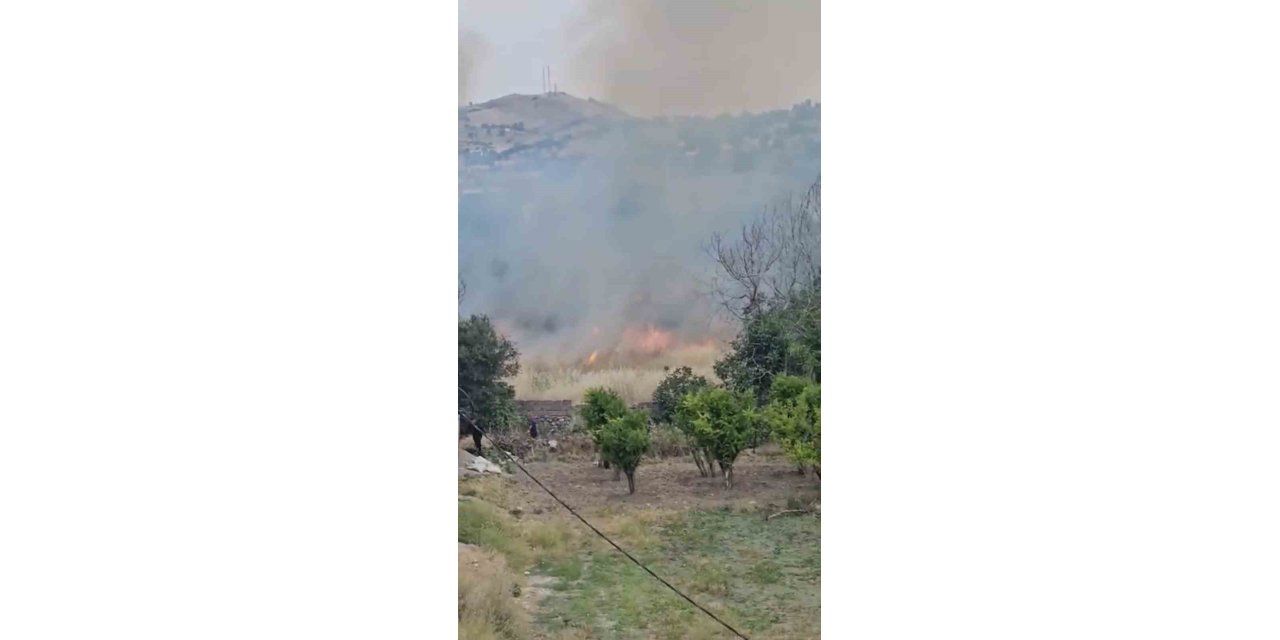 Diyarbakır'ın Çermik ilçesinde yerleşim alanında çıkan yangın paniğe neden oldu
