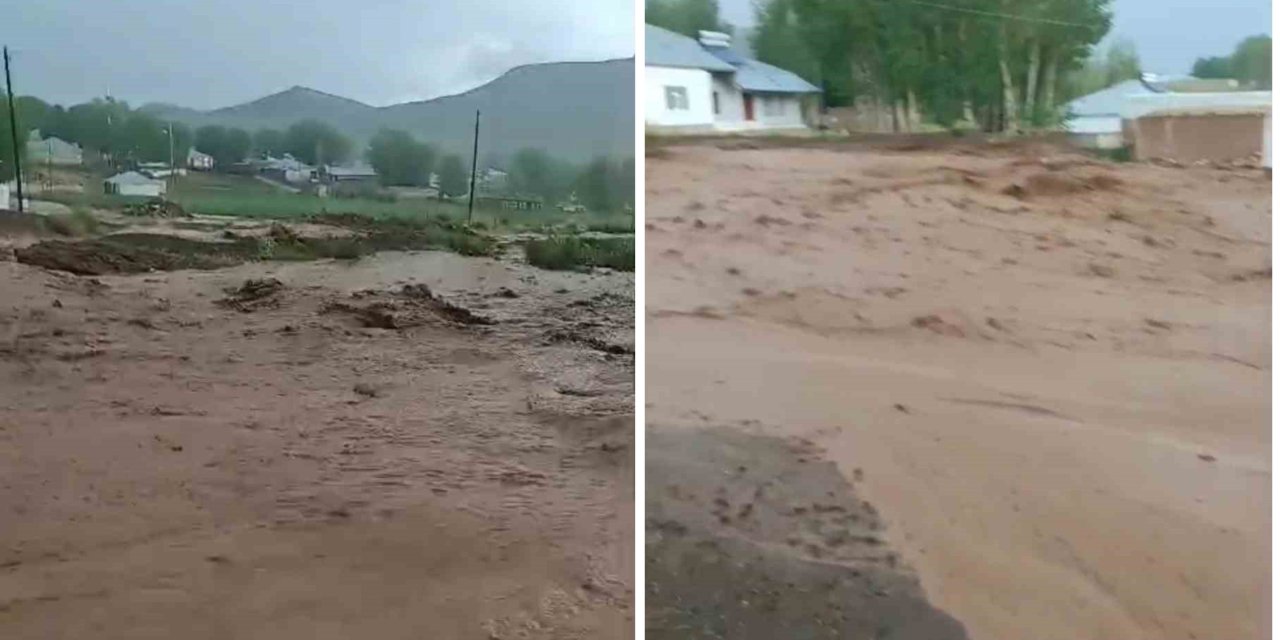 Van'ın Saray ilçesinde sağanak yağış sele neden oldu