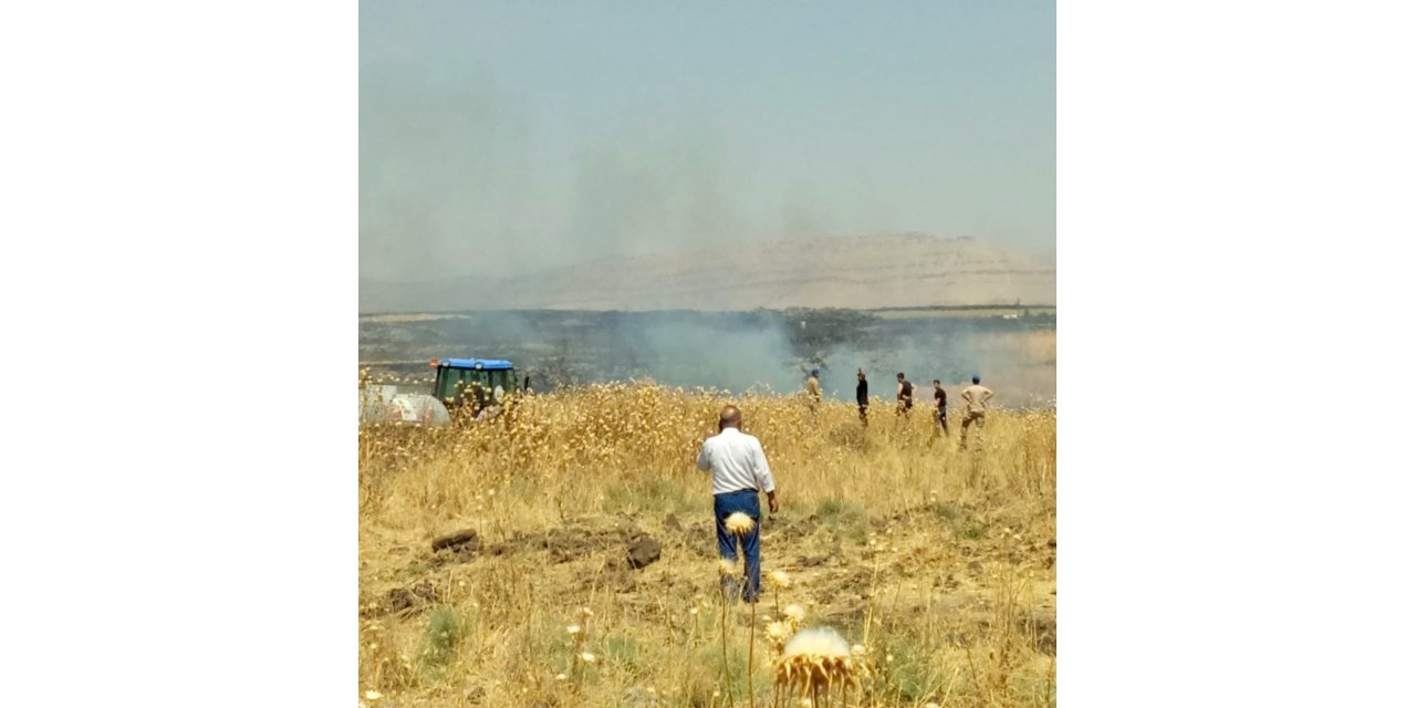 Mardin’de anız yangınına havadan ve karadan müdahale