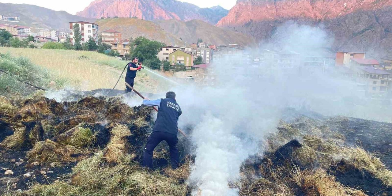 Hakkari’de ot yangını