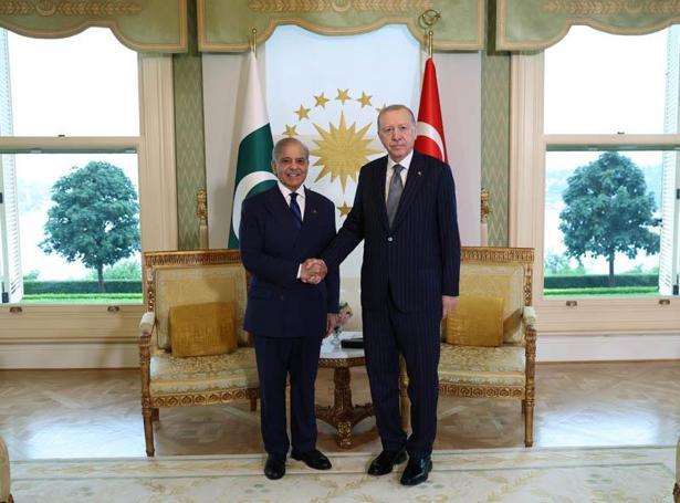 Cumhurbaşkanı Erdoğan, Pakistan Başbakanı Şahbaz Şerif ile görüştü