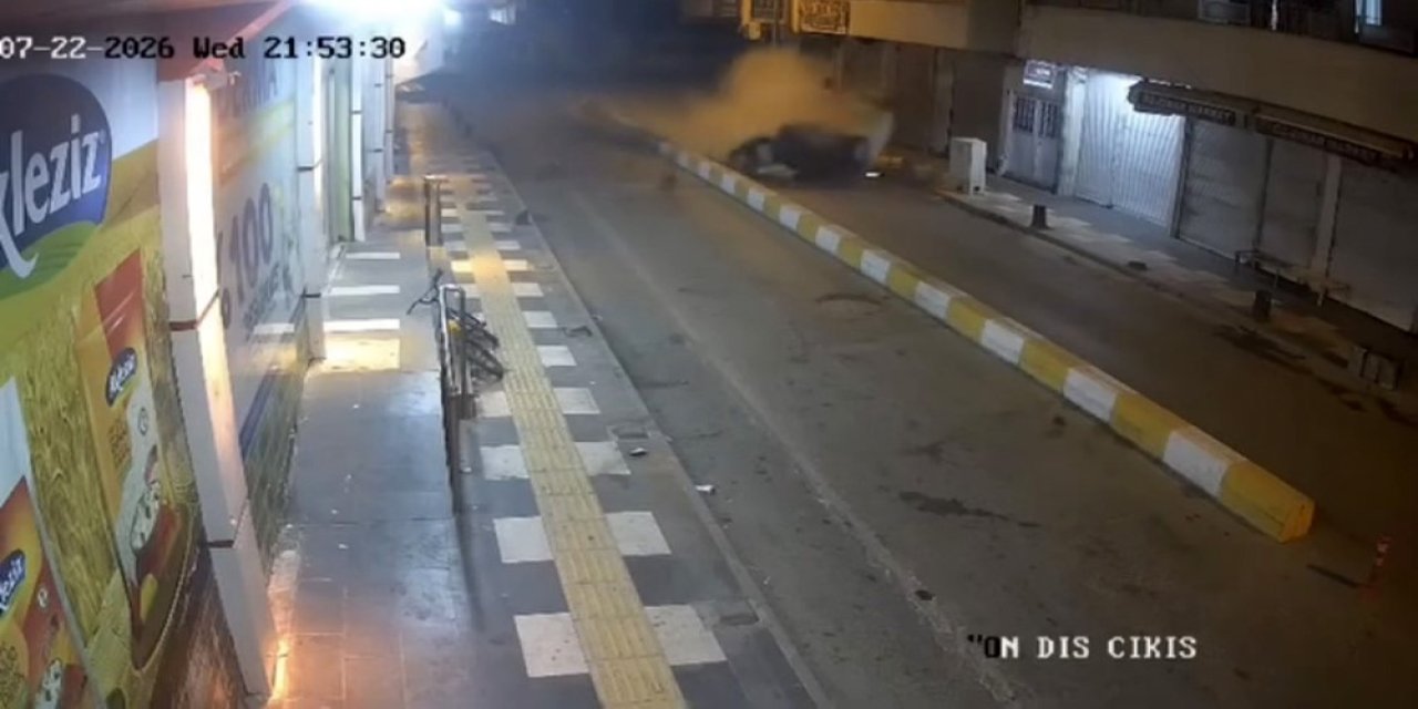 Kızıltepe'de otomobilin takla attığı kaza güvenlik kameralarına yansıdı