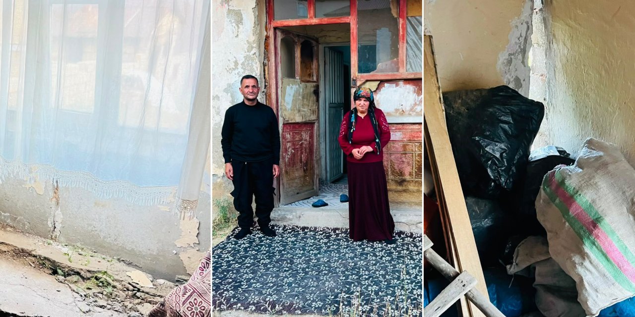 Çökmek üzere olan evde yaşayan aileden destek çağrısı: “Bizi bu evden kurtarın”
