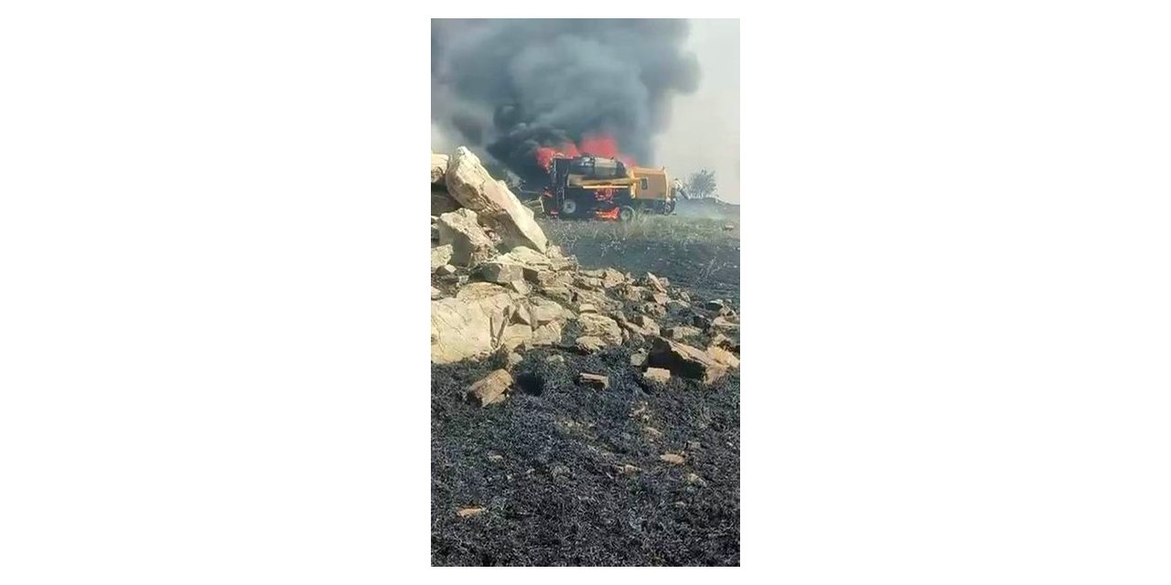 Diyarbakır’da biçerdöver yandı