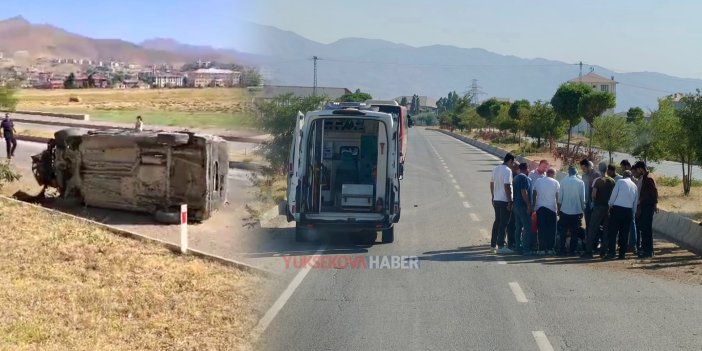 Yüksekova’da kontrolden çıkan araç takla attı: 2 yaralı