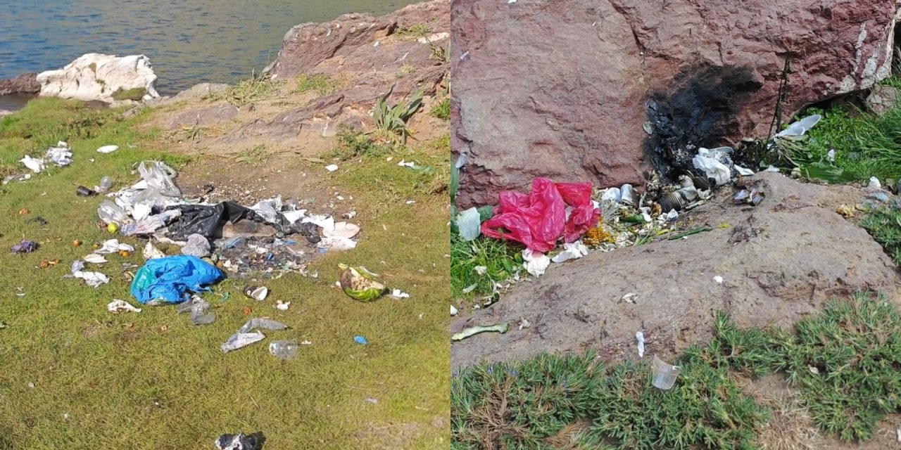 Sat Göllerinde üzen görüntü: Doğanın kalbine çöp bıraktılar