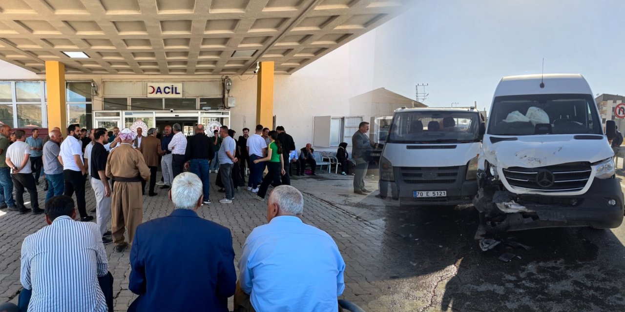 Yüksekova’da minibüs ve kamyonet çarpıştı: 10 kişi yaralandı