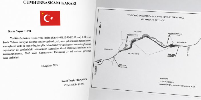 Hakkari yolu için acele kamulaştırma kararı
