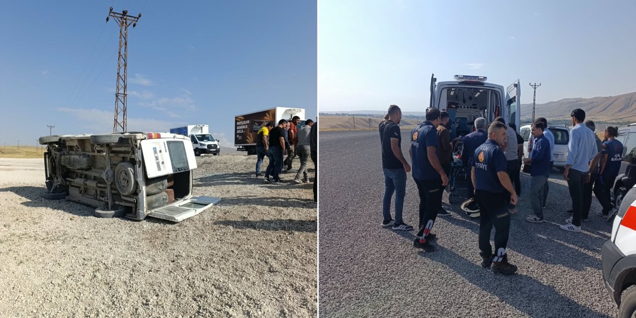 Van'da hafif ticari araç takla attı: 1’i ağır 6 yaralı