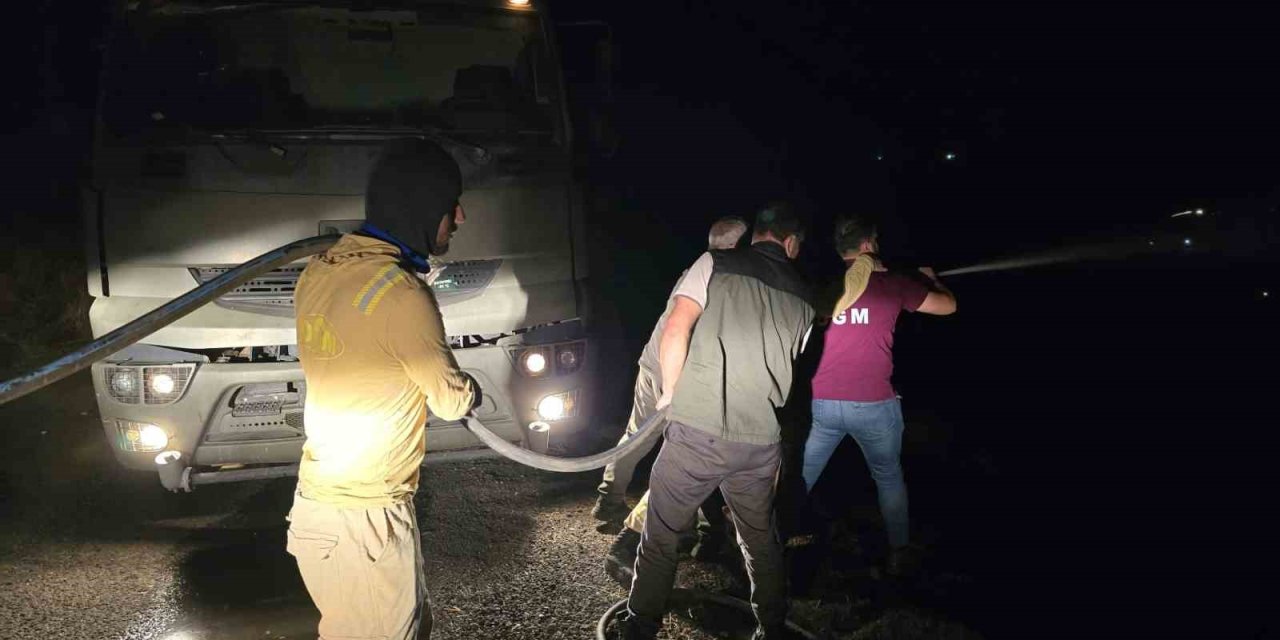 İdil’de yangın köy evlerine ulaşmadan söndürüldü