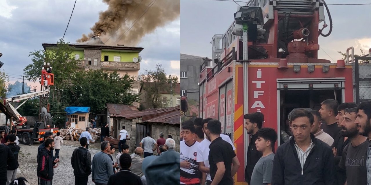Yüksekova’da apartman içindeki depoda yangın çıktı